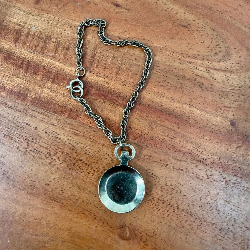 Vintage‎ Masonic Pendant Necklace with Enamel Emblem and Rope Chain